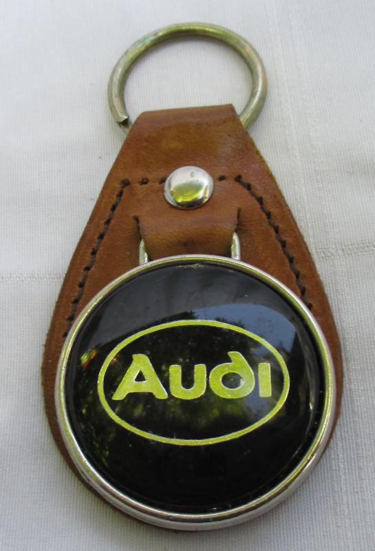 Audi  car logo brown-1 leather key chain ring fob 