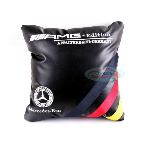Leather seats embroidery throw pillow cushion for mercedes benz amg affalterbach