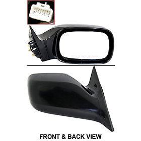 Black power side view door mirror assembly passenger's right