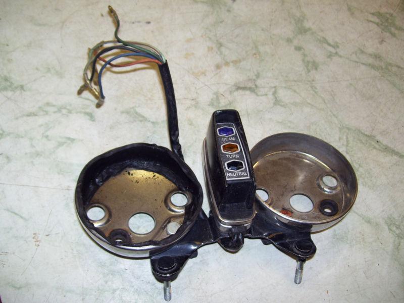 Honda cb360 gauge bracket,pilot light box & chrome gauge cups (b39)