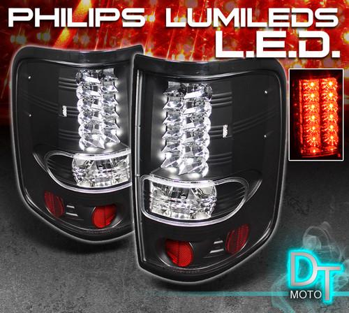 Black 04-08 ford f150 styleside philips-led perform tail lights lamps left+right