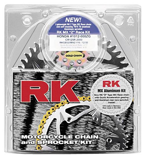 Rk oe chain and sprocket kit - steel rear sprocket - non-gold chain  2052-870w