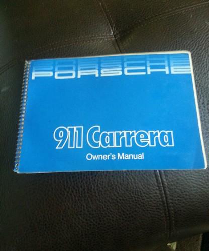 Porsche owners manual 1985 911 carrera