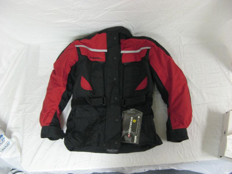 Firstgear kilimanjaro black & red motorcycle jacket size medium m