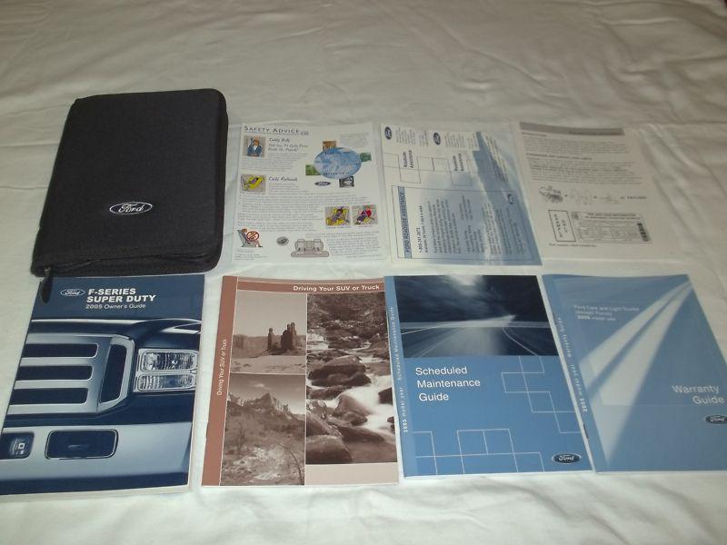 2005 ford f-series super duty owner manual 9/pc.set & ford zippered factory case