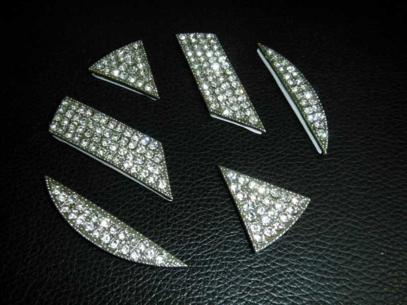 Diamond bling rhinestone rear emblem sticker trunk lid badge for vw jetta mk6