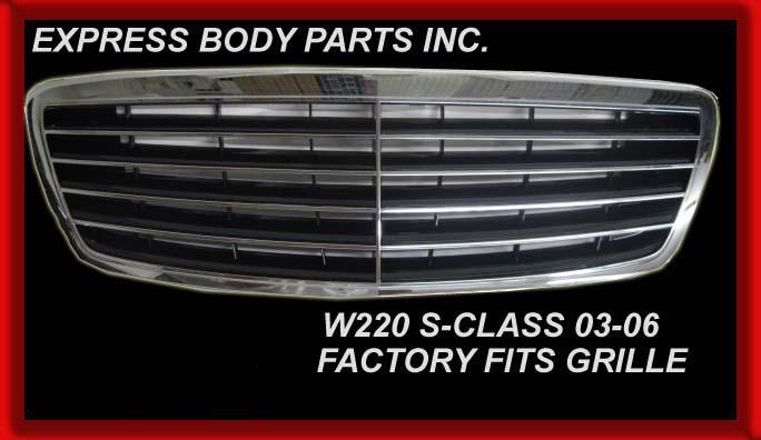 03-06 w220 s430 s55 s500 s600 factory grille s-class chrome/black new 2208800583