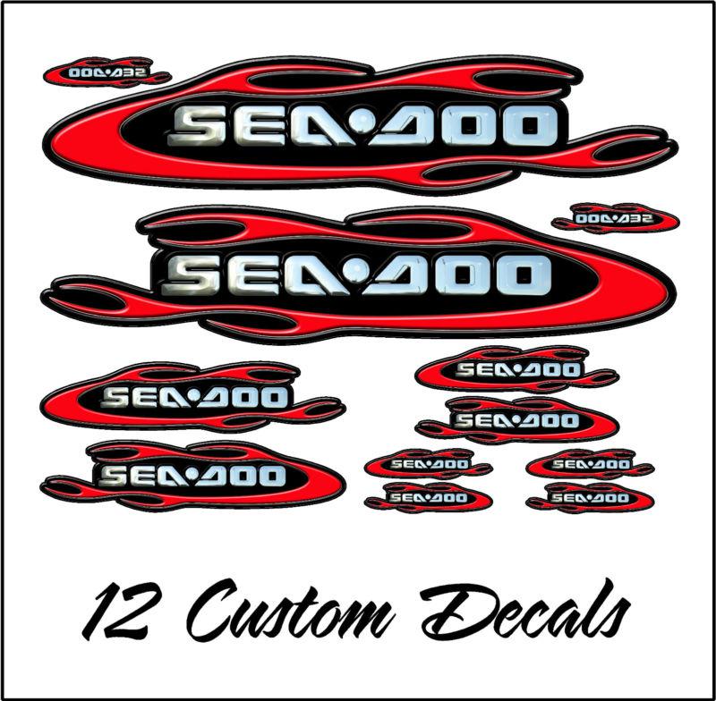 Sea doo owners speedster, challenger, rxp,rxt,gtx,graphics decals - black red