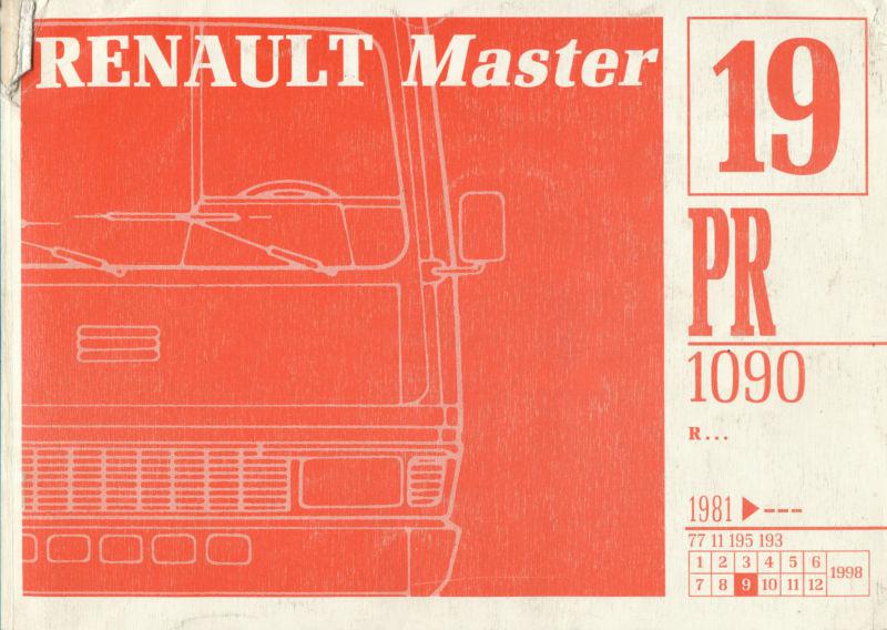 1981-98 renault master spare parts catalogue (19 pr 1090)