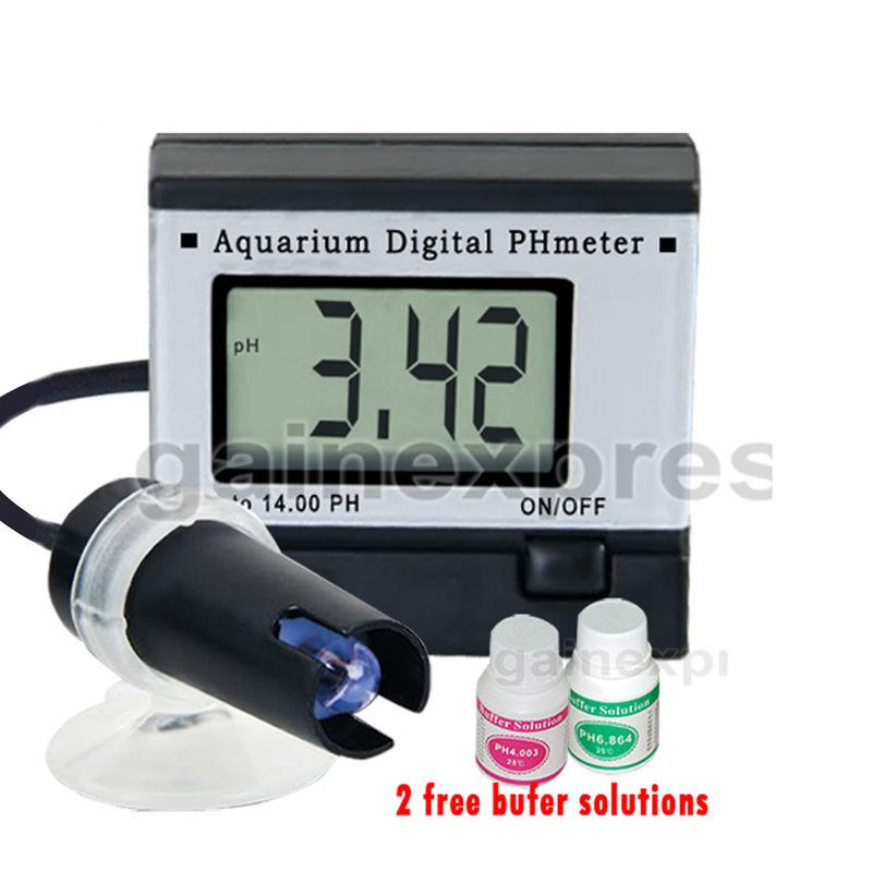 Digital ph monitor meter aquarium + adaptor solutions 0~14.00ph accuracy  ±0.1ph