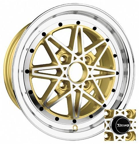 15" 4x100 drag dr20 4 lug gold wheel rim work miata mx5 et10