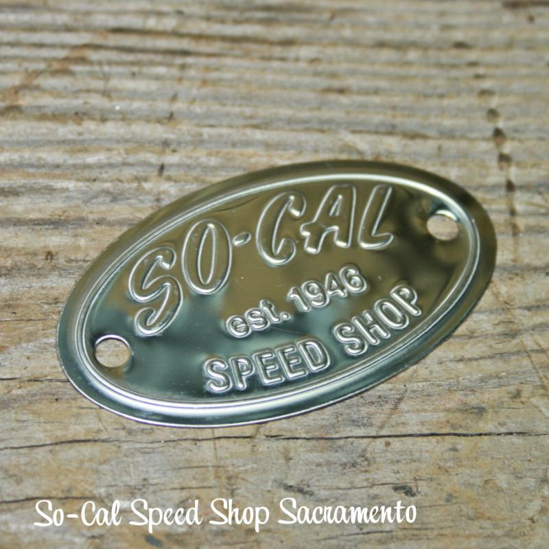 So cal speed shop stainless steel badge rat hot rod custom frame body tag emblem