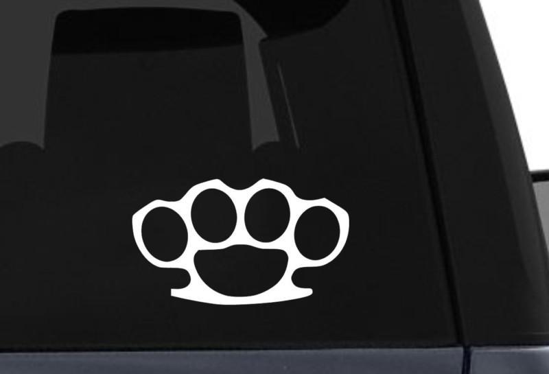 Brass knuckles vinyl decal for cars. trucks, laptops, or any smooth surface.