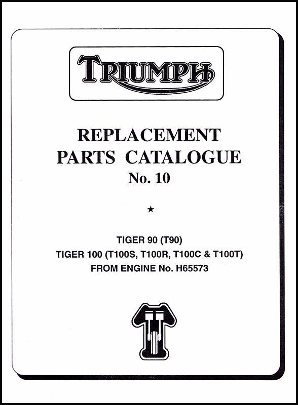 1969 triumph t100 500cc daytona tiger trophy parts book  pn# 99-0833