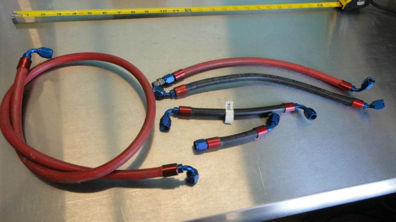 (5) -4an earl's super stock 1/4" line hose 250 psi 5" 9" 14" 15" 39" w/ fittings