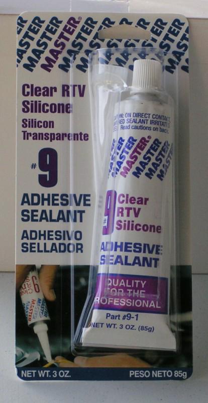 Master #9  clear rtv silicone adhesive sealant  - 3 oz.  - free shipping