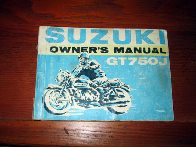 Owner manual suzuki gt750 water buffalo 1972 owners manual