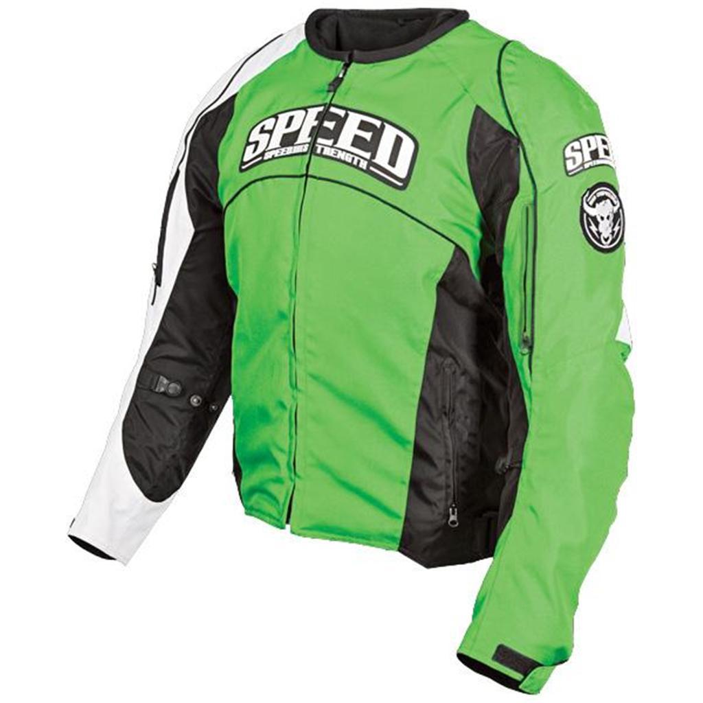 Speed and strength top dead center textile jacket green