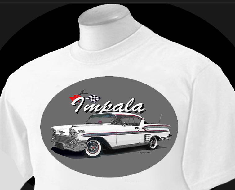 Auto art t-shirt 1958 chevy impala