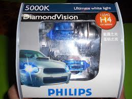 2 x philips diamond vision h4 halogen auto car head light bulb kit 5000k