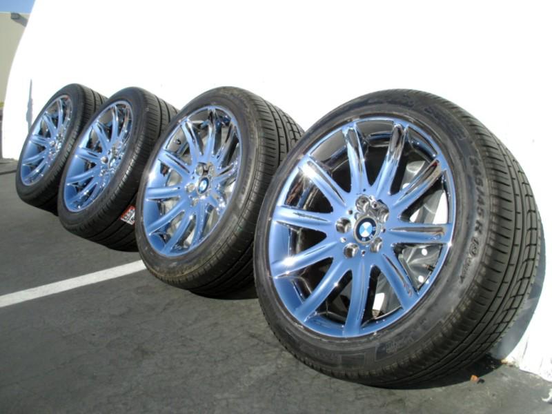 Chrome 19" bmw 750i oem factory wheels 760i 745i e65 e38 e66 20 740i 18 pirelli