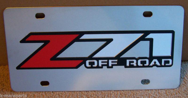 Chevrolet z71 off road stainless steel vanity license plate tag 