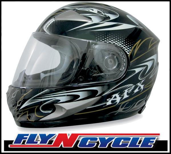 Afx fx-90 black w-dare large full face motorcycle helmet dot ece