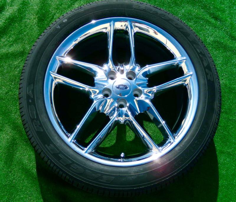 Set new 2013 original genuine oem factory chrome 20 inch ford edge wheels tires