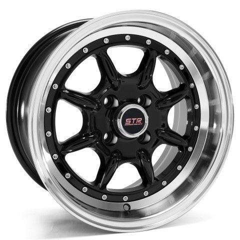 16'' str 504 black machine lip 16x8 4x100 +20 dc2 da integra ek eg  honda