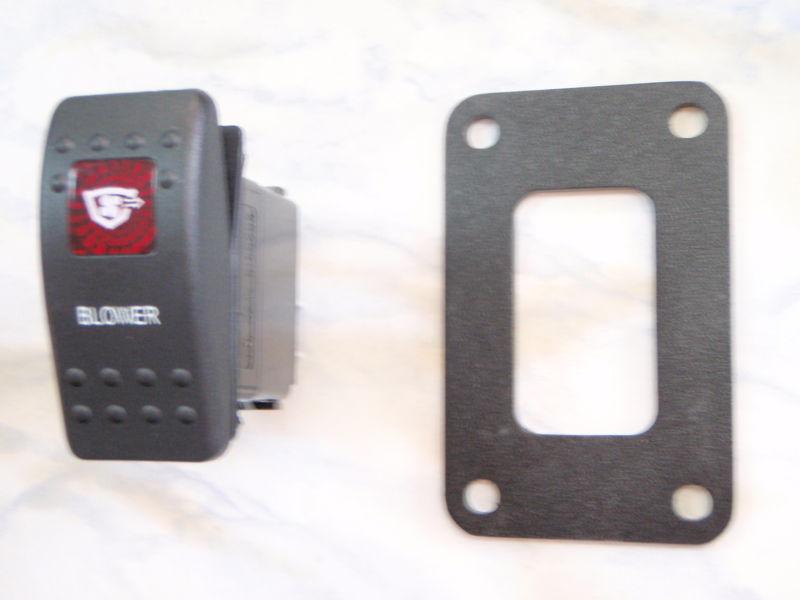 Blower boat switch with psc11 panel carling v1d1 1 red lens black contura ii