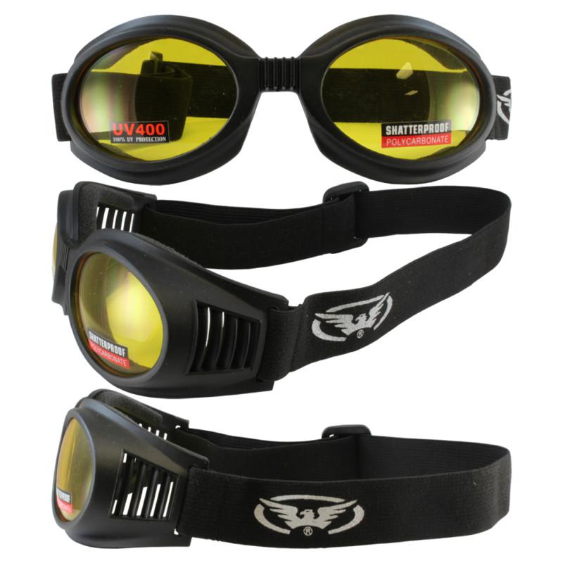 Wind pro 3000 by global vision motorcycle goggles rx able yellow lens