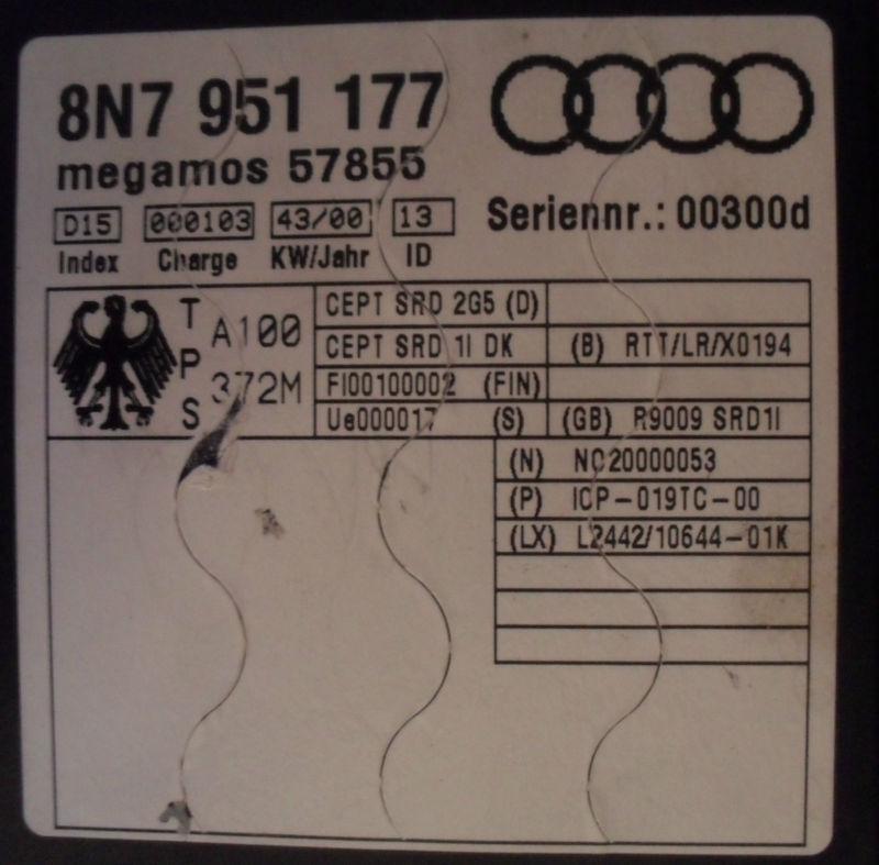 Audi tt roadster alarm movement detector ecu 8n7951177 8n7 951 1770 