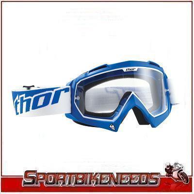 Thor enemy blue white black motocross goggles new
