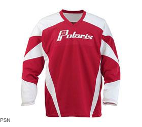 Pure polaris snowmobile hockey jersey medium red / white-free shipping 