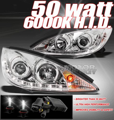 2002-2006 toyota camry drl led projector headlights+hid 50w 6000k 2003 2004 2005