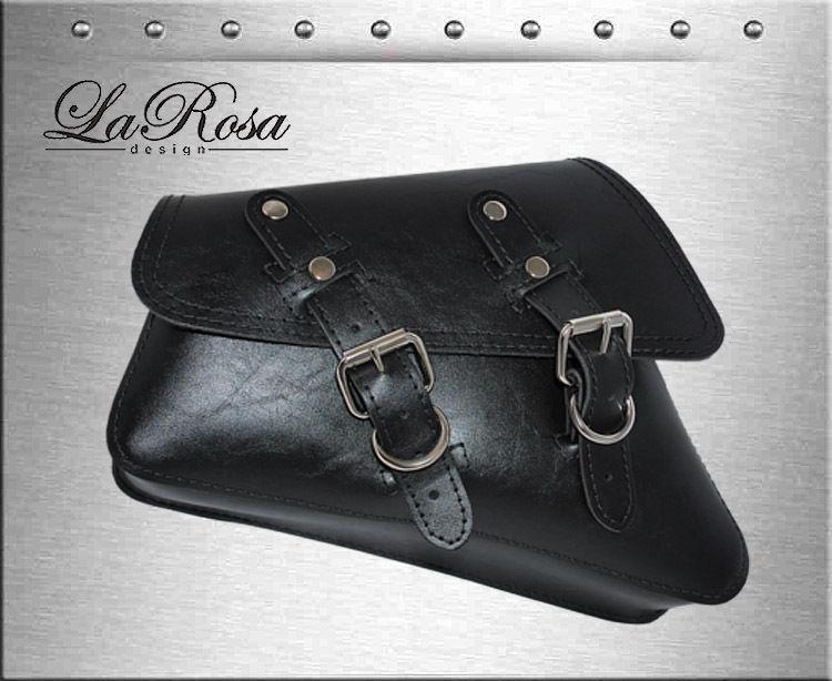 La rosa black faux harley sportster xl 883 1200 forty-eight left solo saddle bag