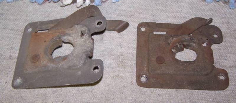 2  plymouth   1940's 1950's  hood  latch dodge ? see photos