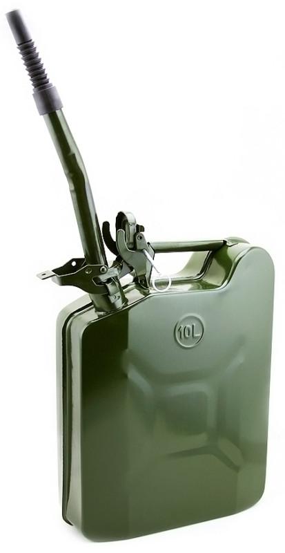 2.5 gallon jerry can gas fuel steel tank green military nato style 10l storage 
