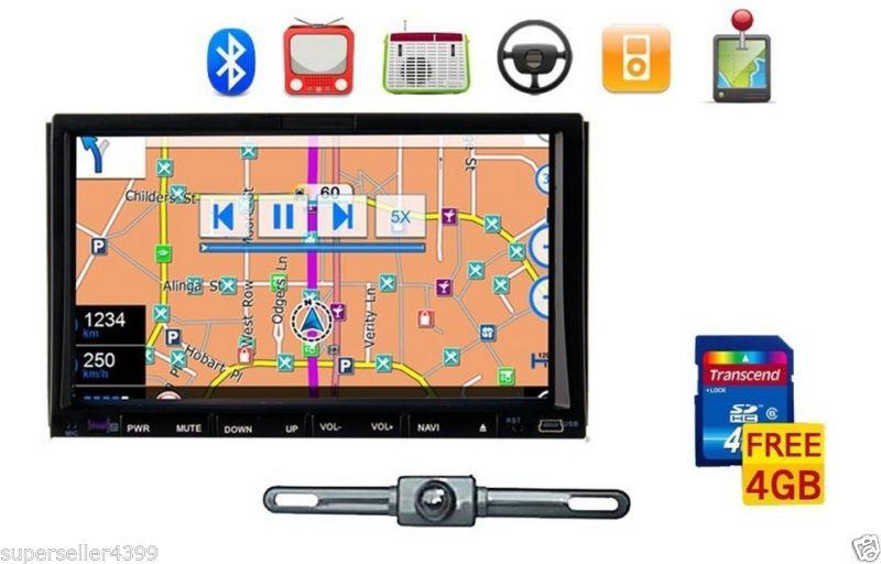 Ir2230 gps+map+camera-double din in dash 7" car stereo dvd player radio bt ipod