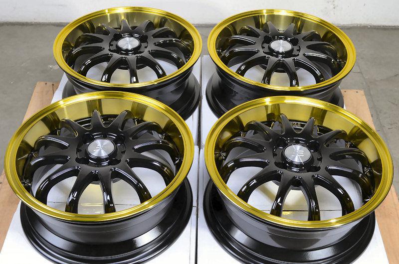 15 4x100 yellow 4 lug wheels yaris mr2 civic xb cabrio cooper new alloy rims