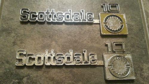 1975 76 77 78 79 chevrolet scottsdale ck-10 fender emblem pair set