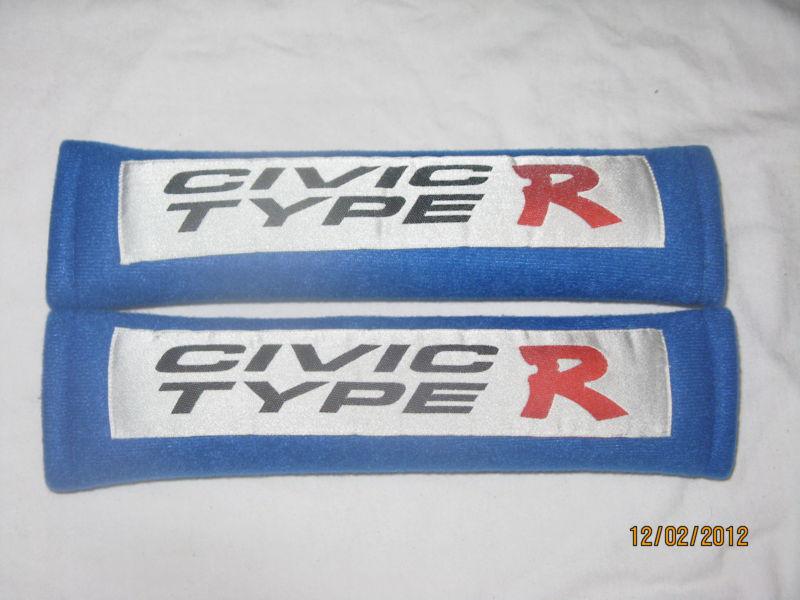 Civic  type r  blue  shoulder seat  belts  pads  pair  new  in package
