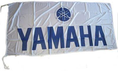 Yamaha white flag banner sign 5x3 feet new!