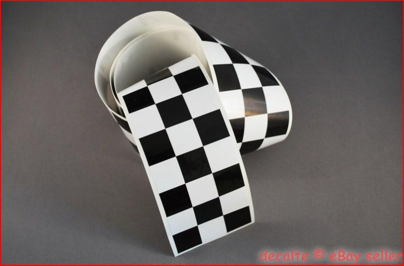 Cafe racer chequered retro stripes 2 pcs 60x1260mm bike lengths bmw enfield