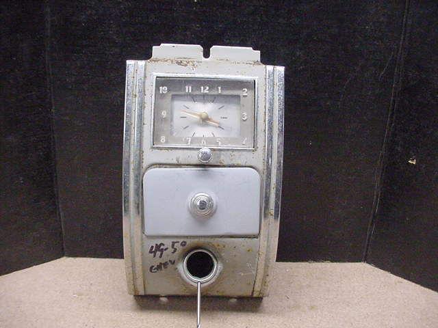 49 50 1949 1950 chev chevrolet chevy clock ash tray and cigarette lighter unit