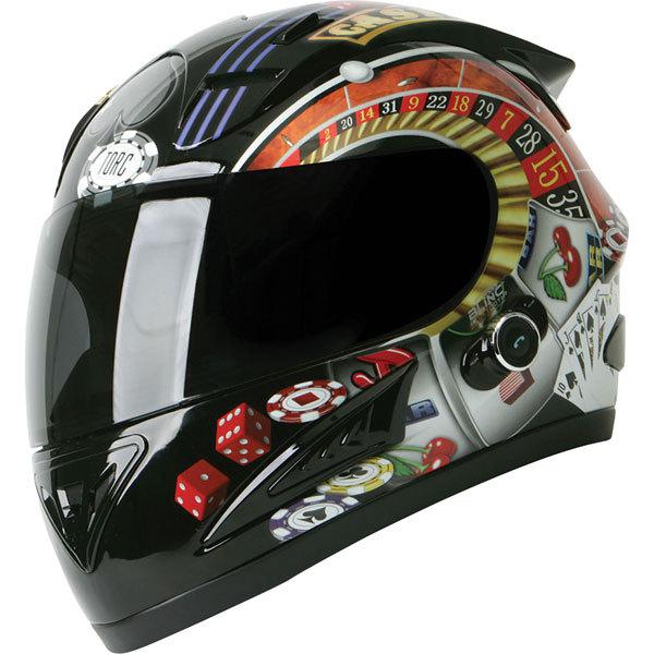 Black m torc prodigy t-10 casino full face helmet