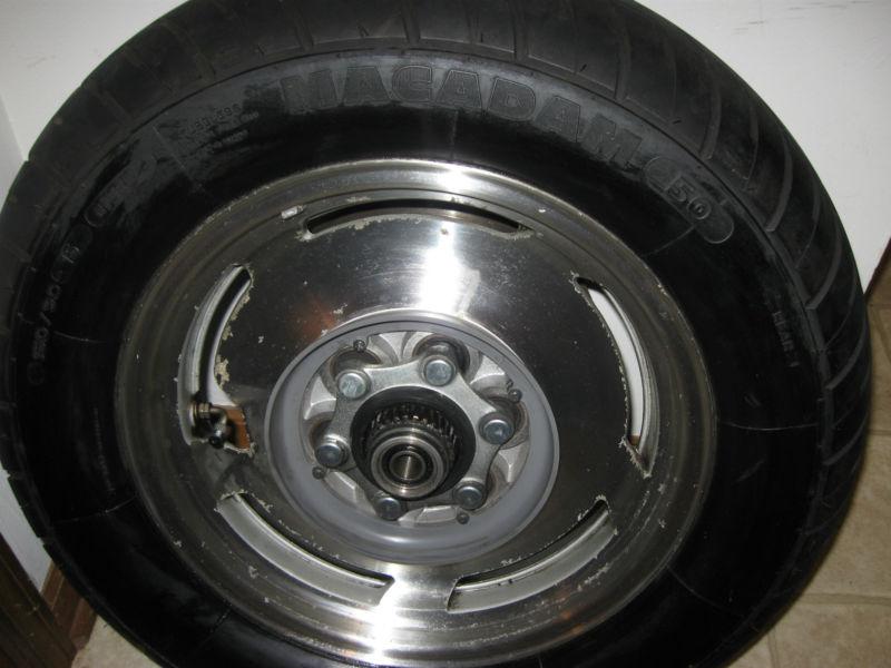 Vmax oem 1985-07 rear tire, rim, rotor in quality used condition, no reserve !!!