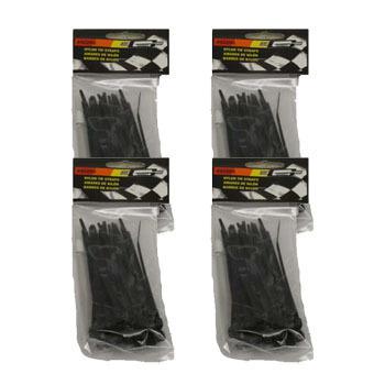 100 - mr gasket 4" nylon plastic zip tie wraps tie-wraps straps reusable - black