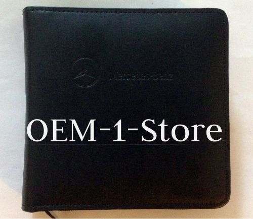 Mercedes benz cd dvd navigation black leather case storage album disc holder new