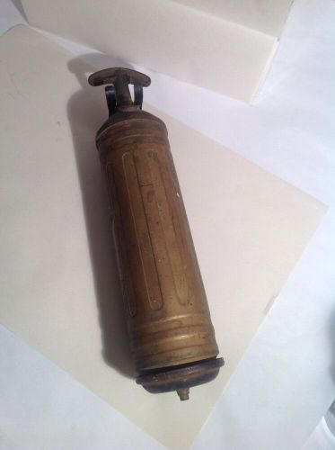 Vintage antique brass fire extinguisher with bracket  car truck auto hot rod